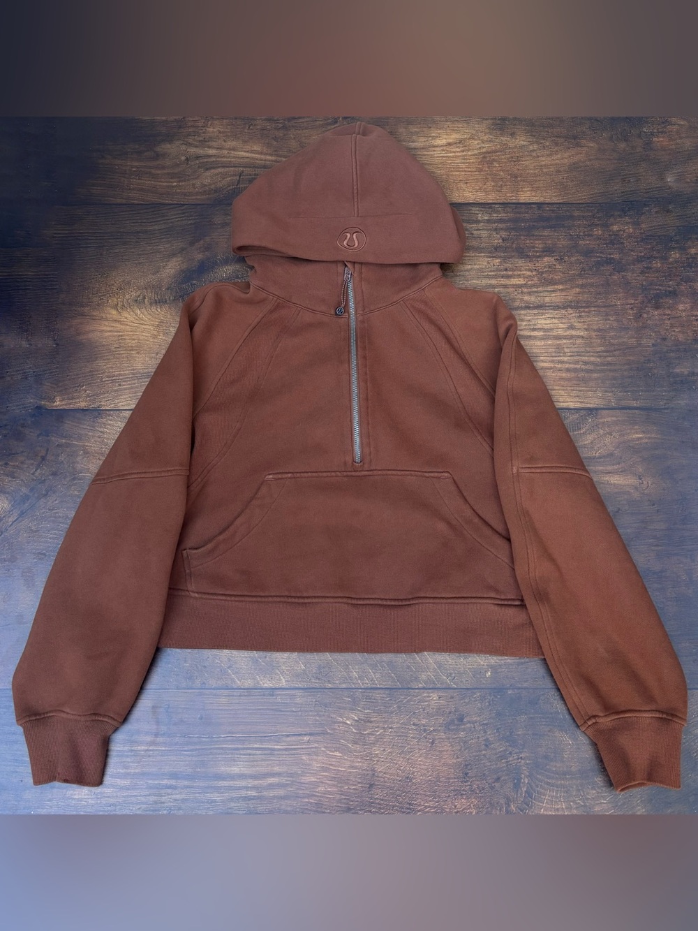 Lululemon Scuba Oversized Half Zip Hoodie In Roasted Brown Size XS/S